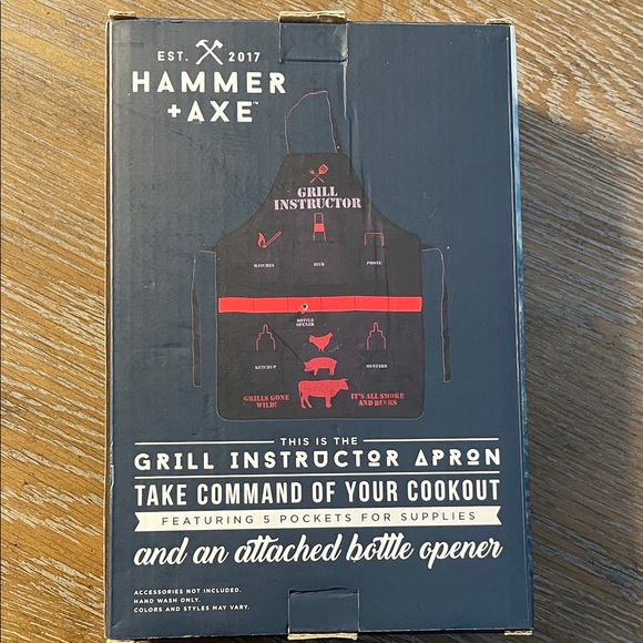 Hammer + Axe 'Grill Instructor' BBQ Apron - Picture 3 of 4